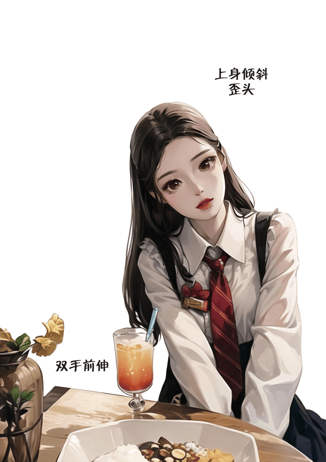 上身倾斜双手前伸