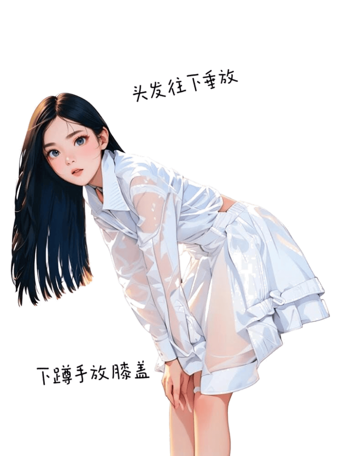 下蹲扶膝前倾