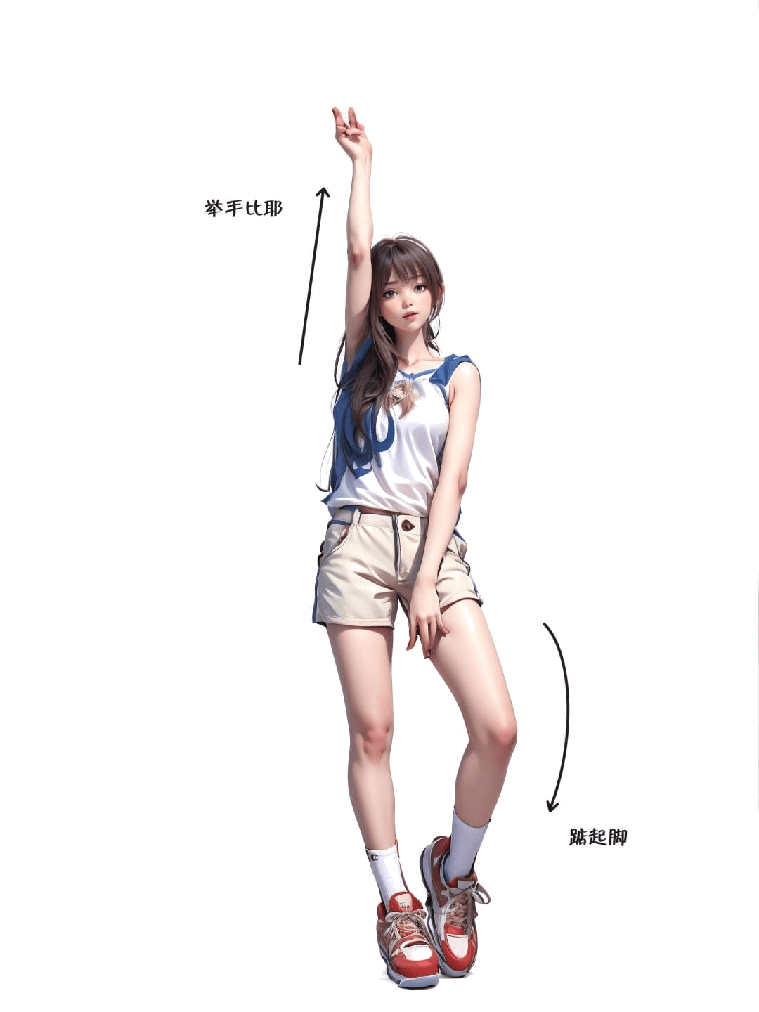 举手跳跃姿势