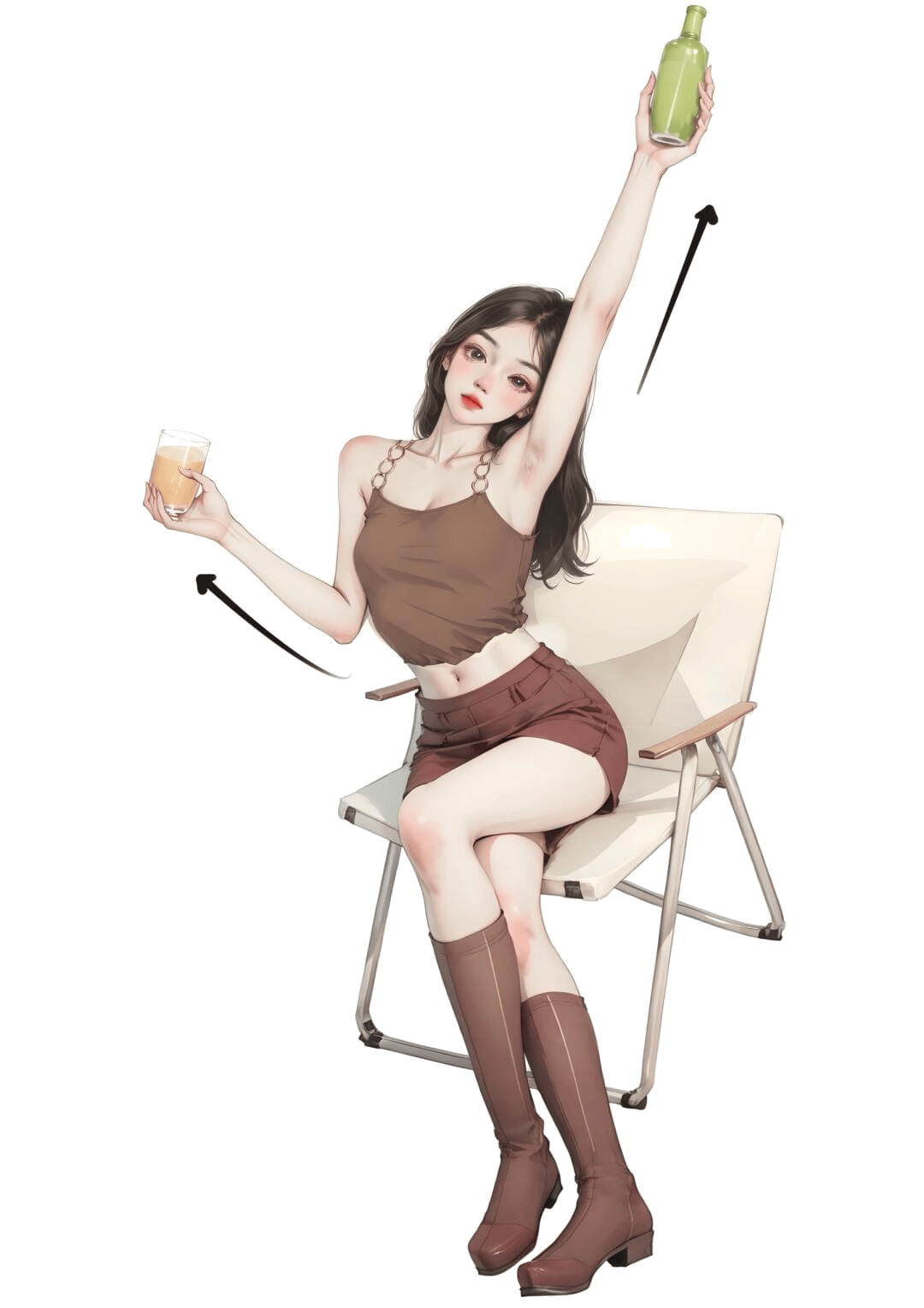 举杯欢呼坐姿