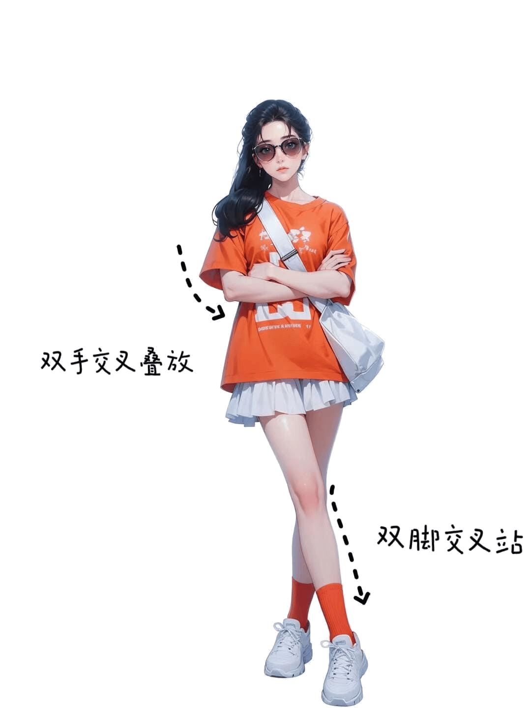 交叉双臂站立
