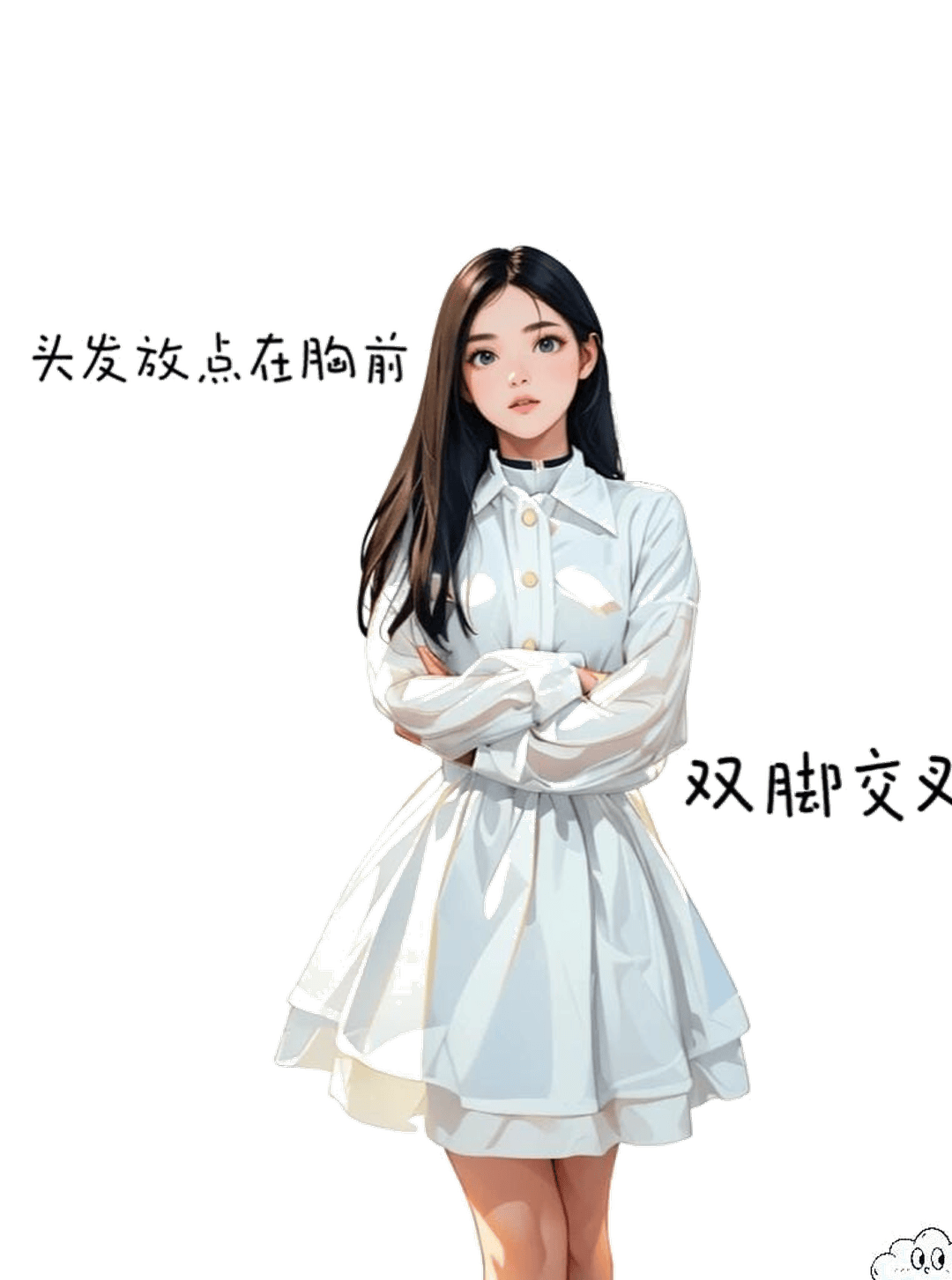 交叉抱臂站姿