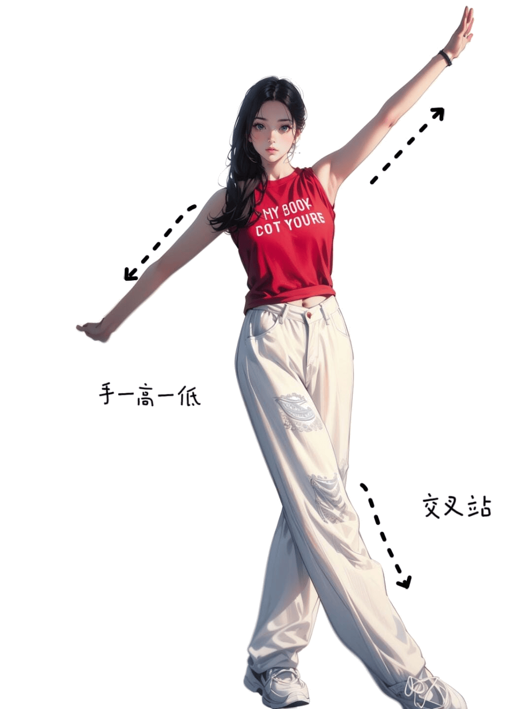 交叉站姿