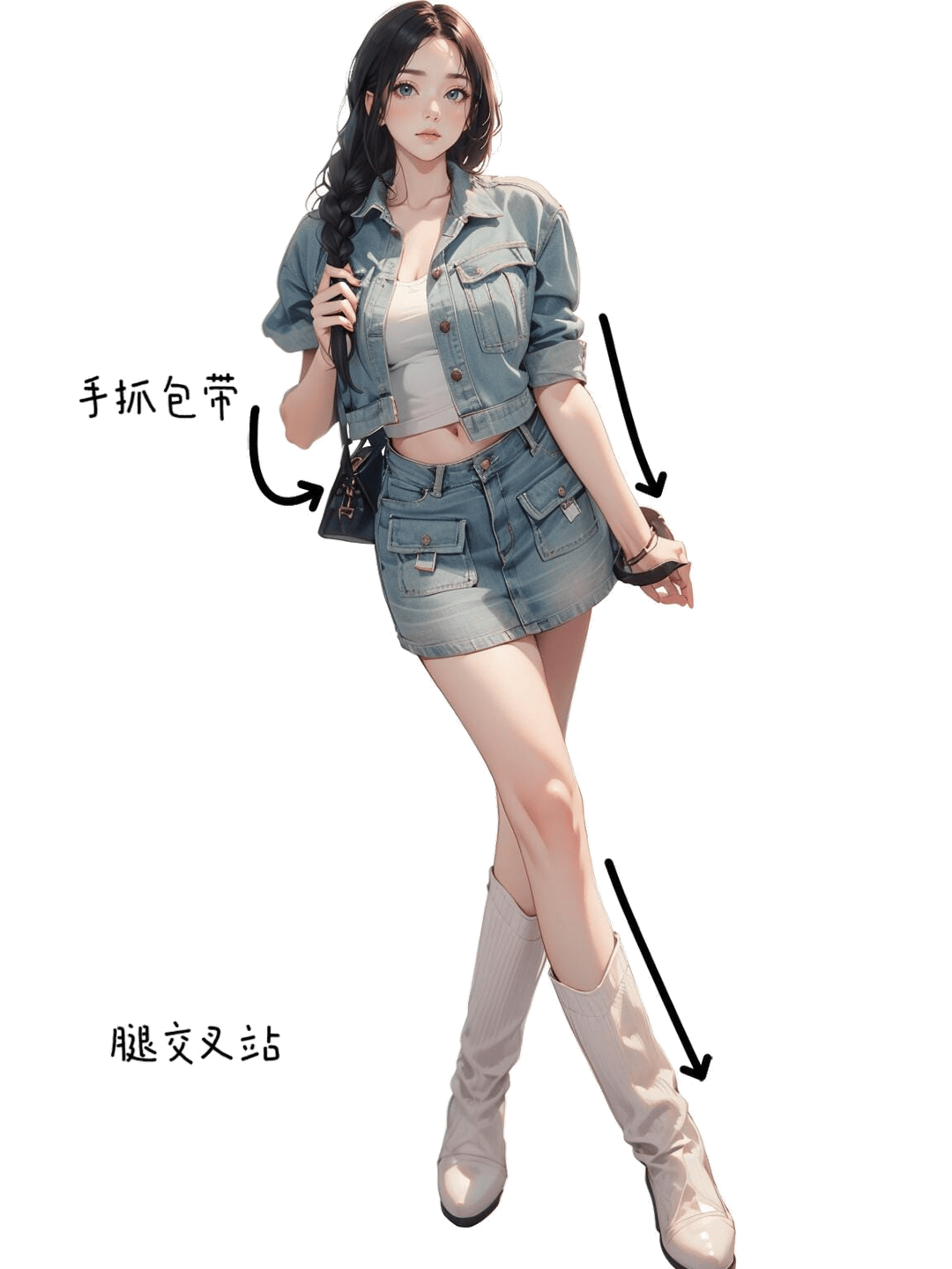 交叉腿站立