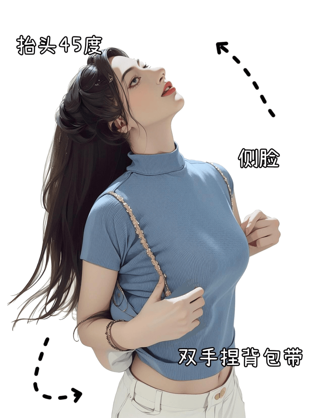 仰头侧脸姿态