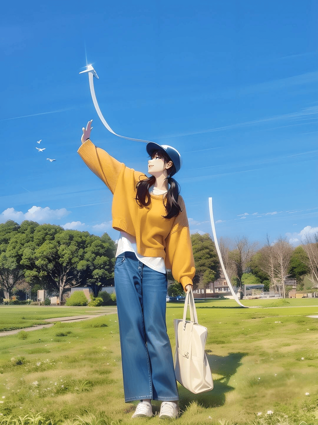 仰望放飞纸飞机