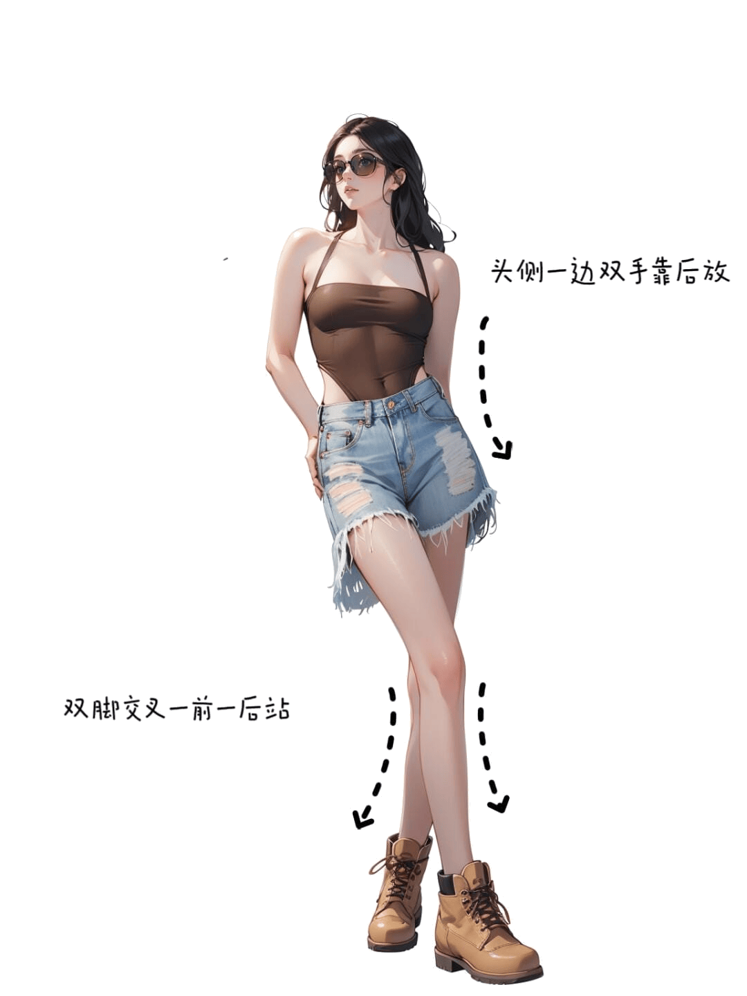 休闲交叉站姿