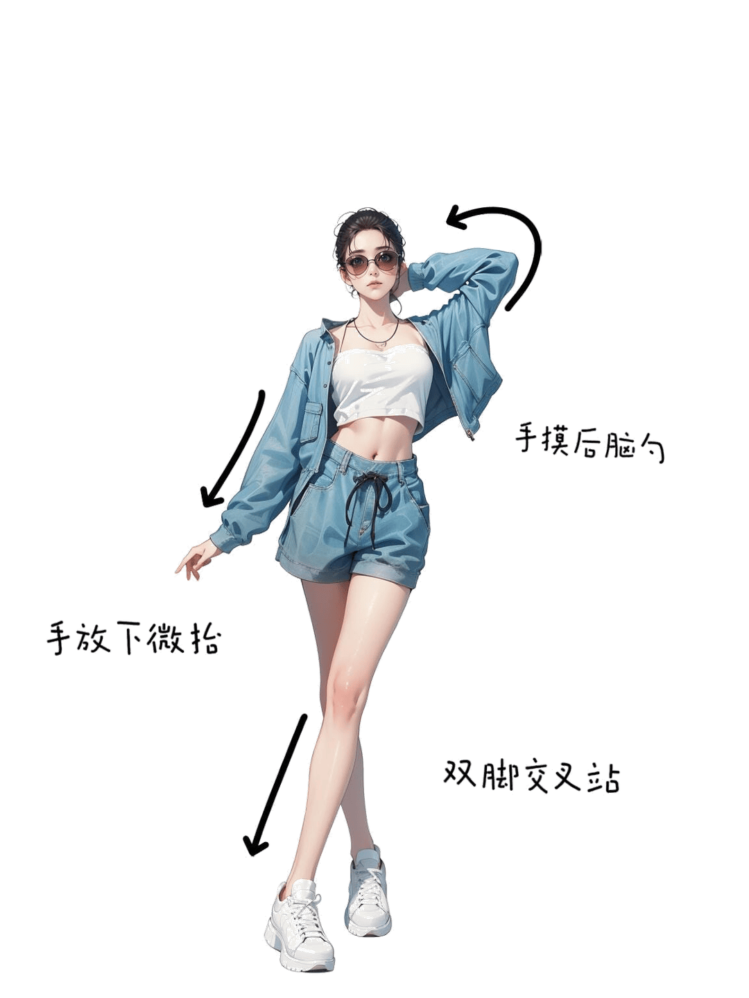 休闲交叉站姿