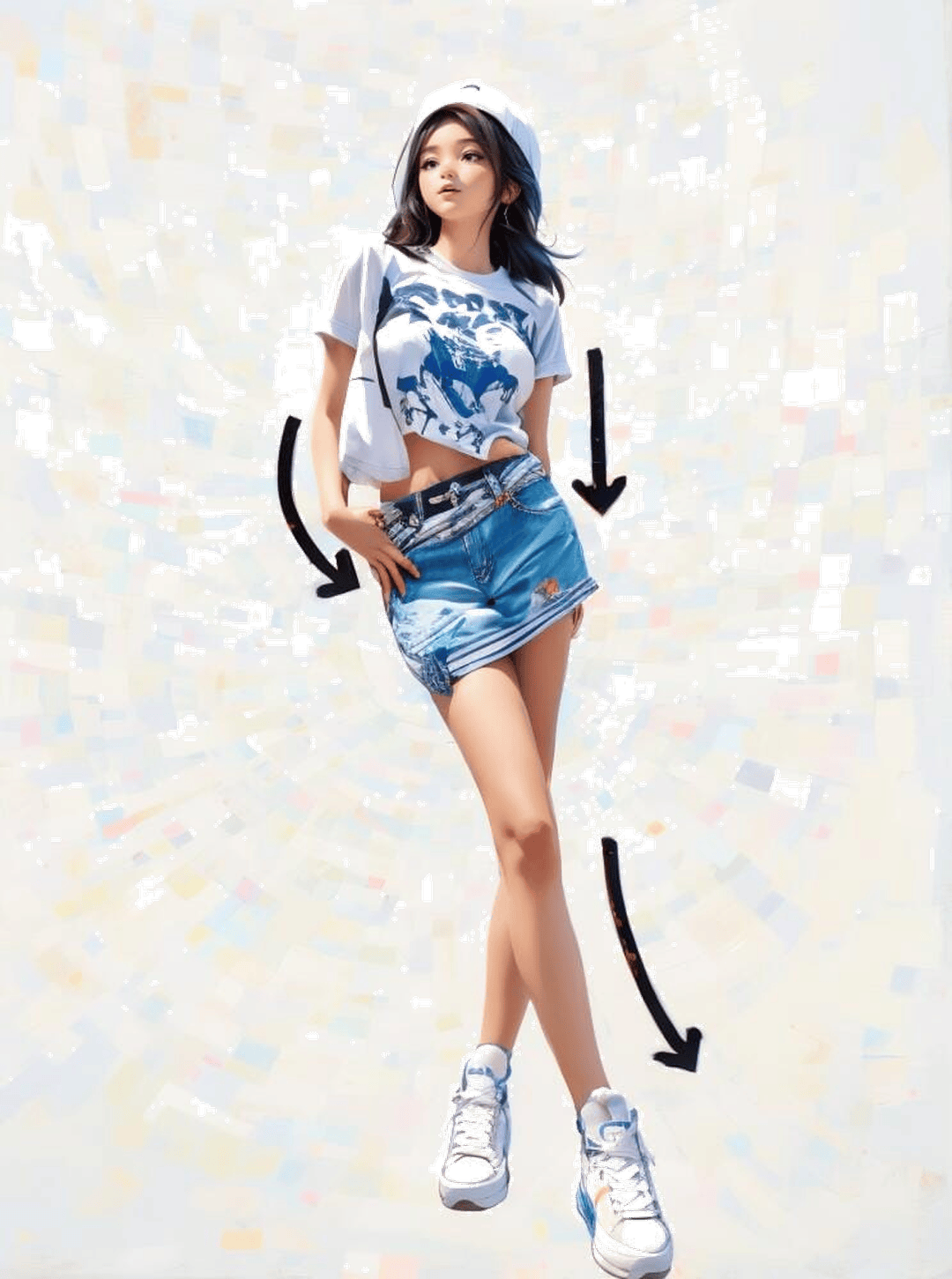 休闲交叉站姿