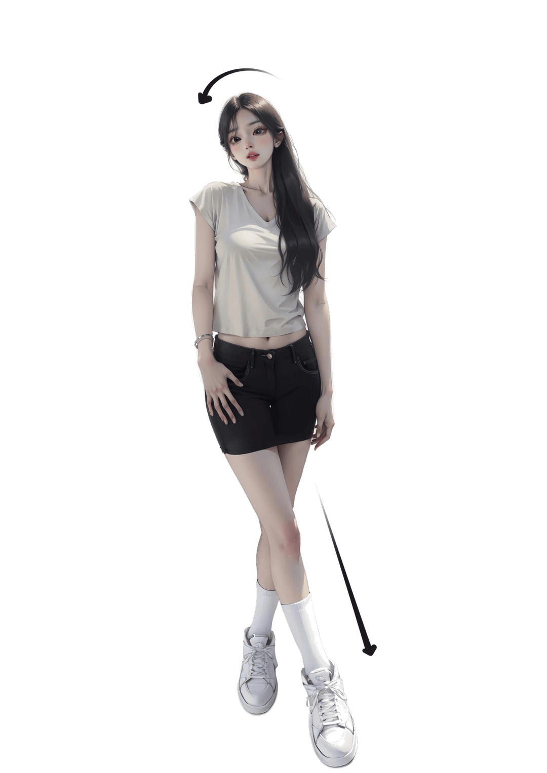休闲交叉站姿