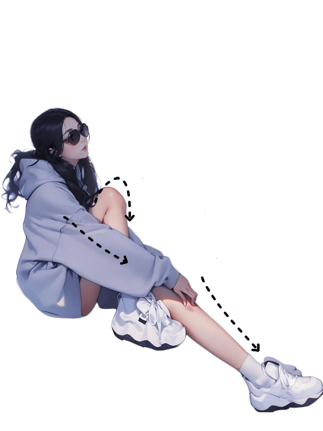 休闲侧坐姿态