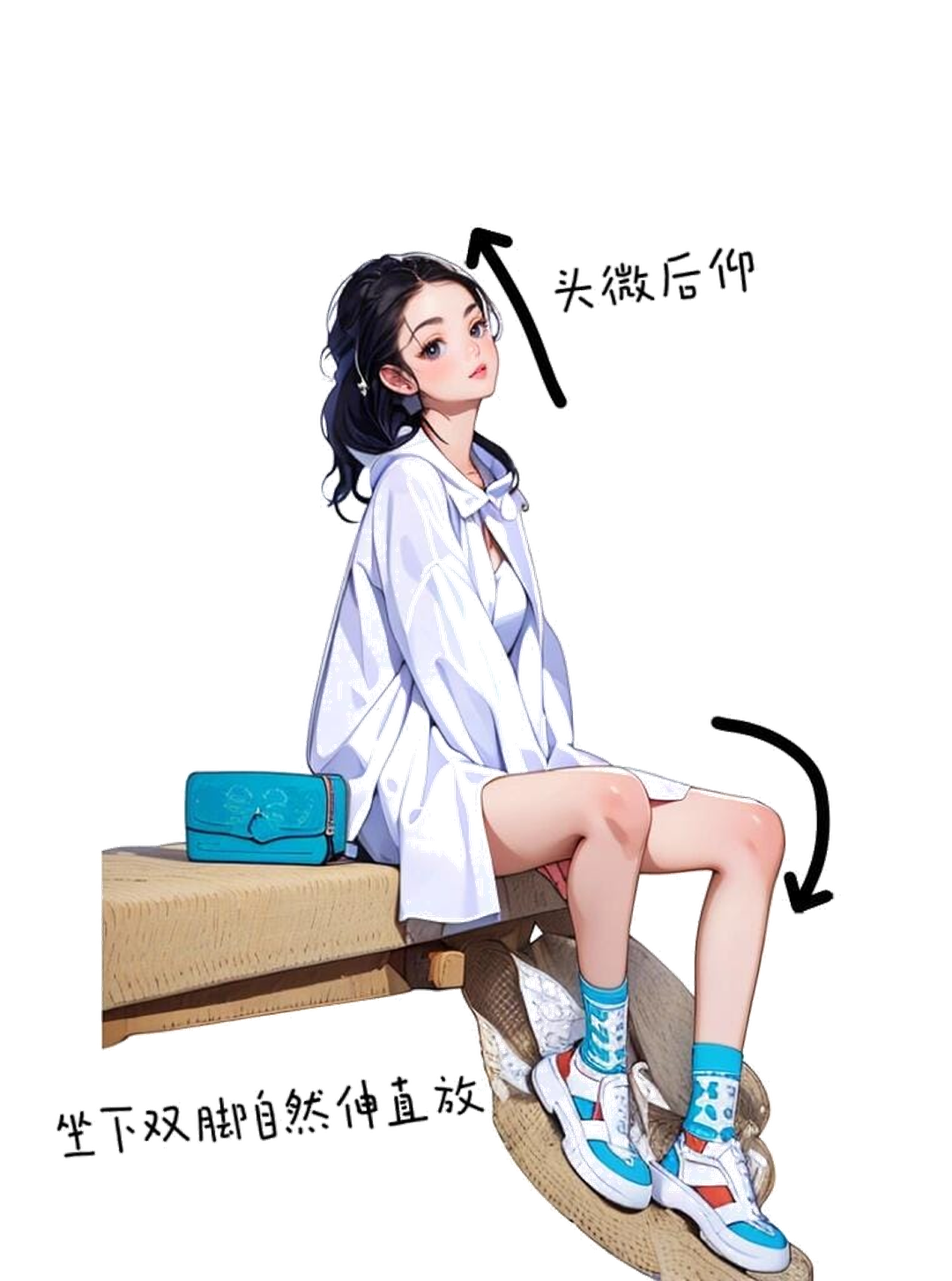 休闲侧坐姿态