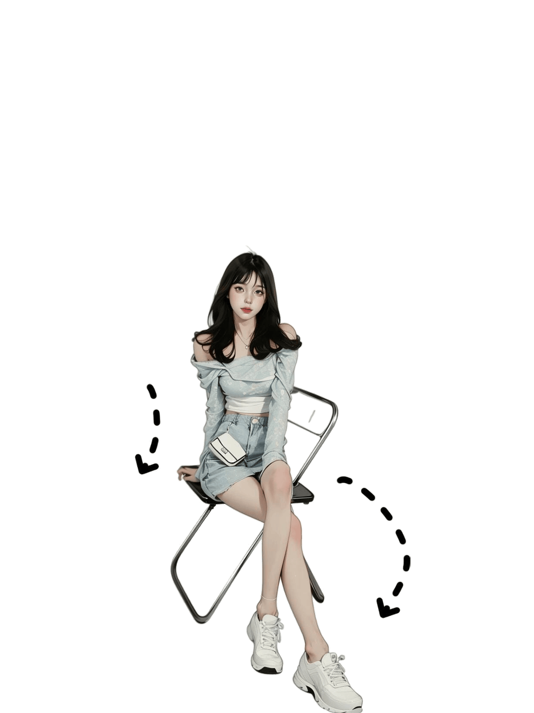 休闲侧坐姿态
