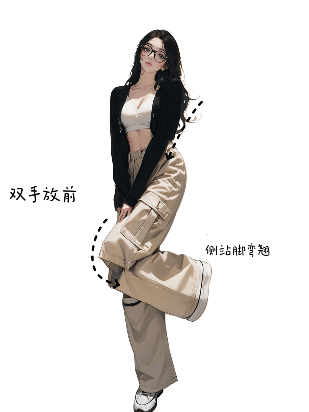 休闲侧身翘腿