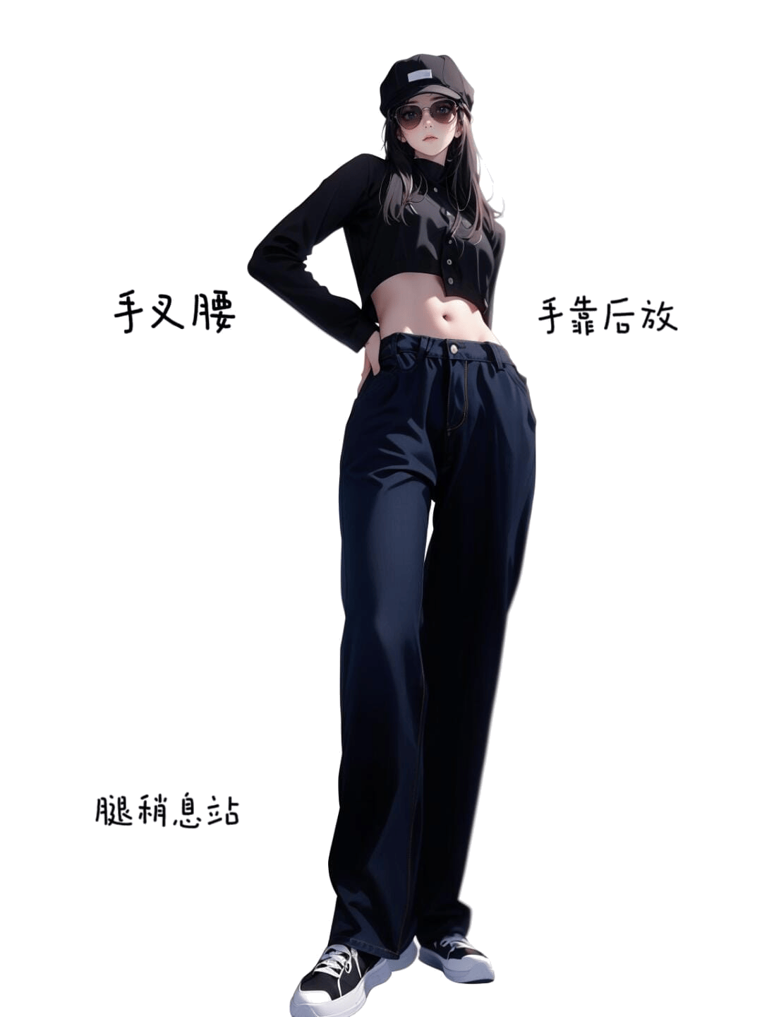 休闲叉腰站姿