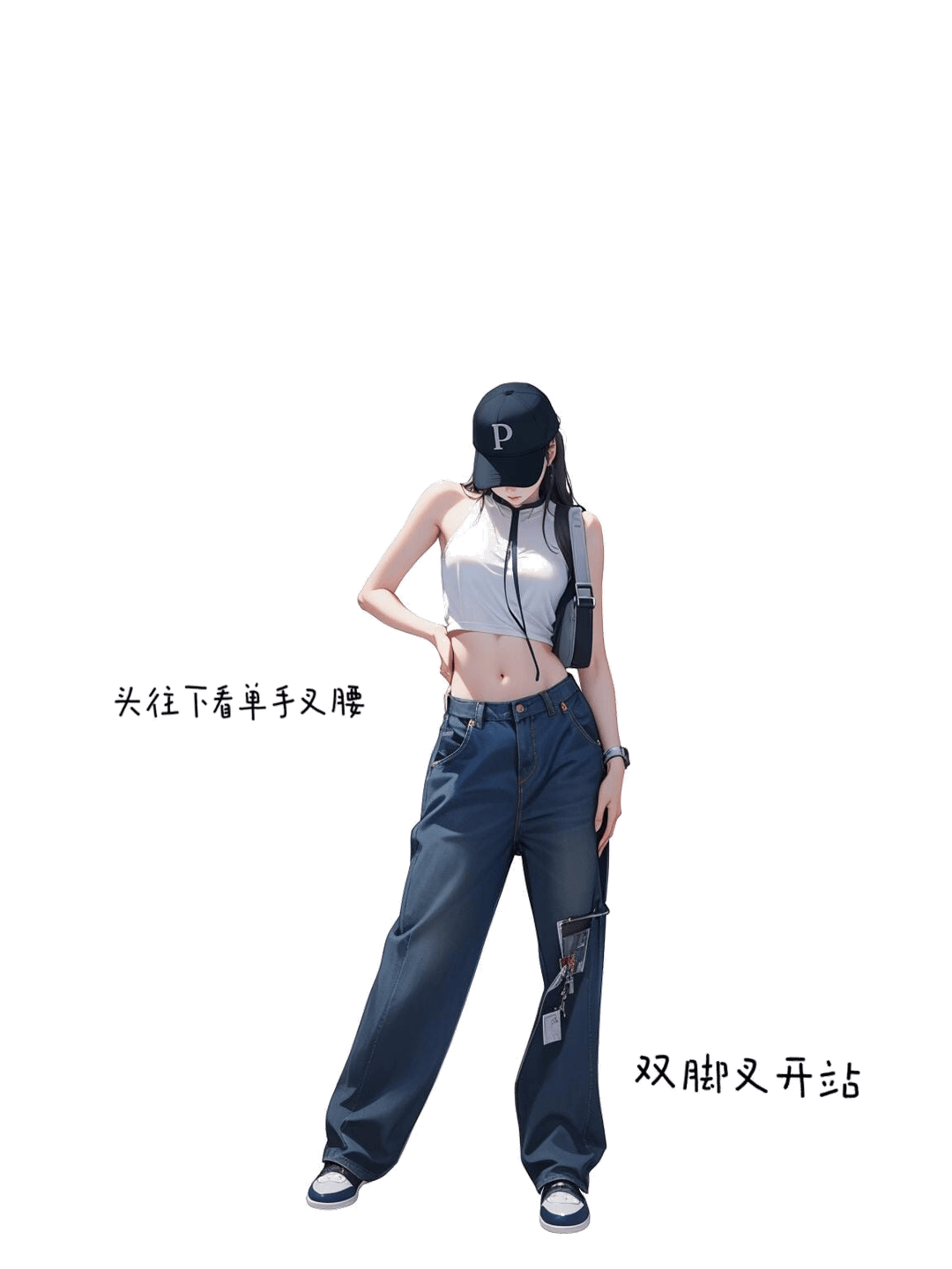 休闲叉腰站姿