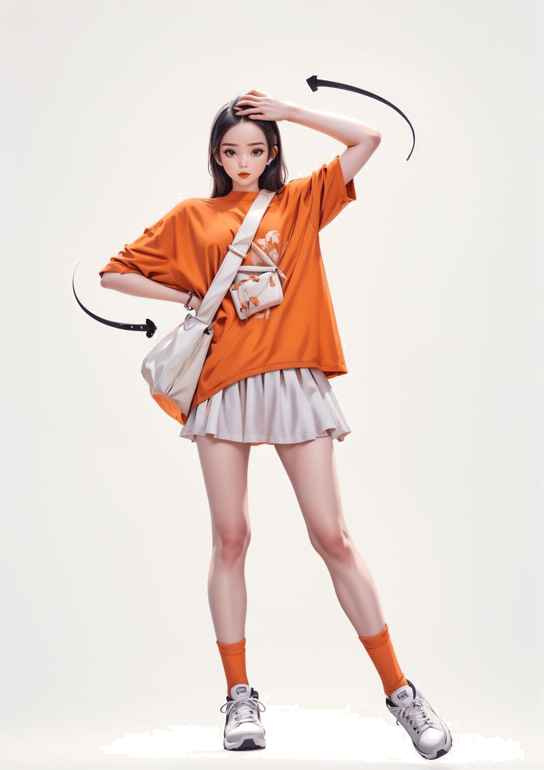 休闲叉腰站姿
