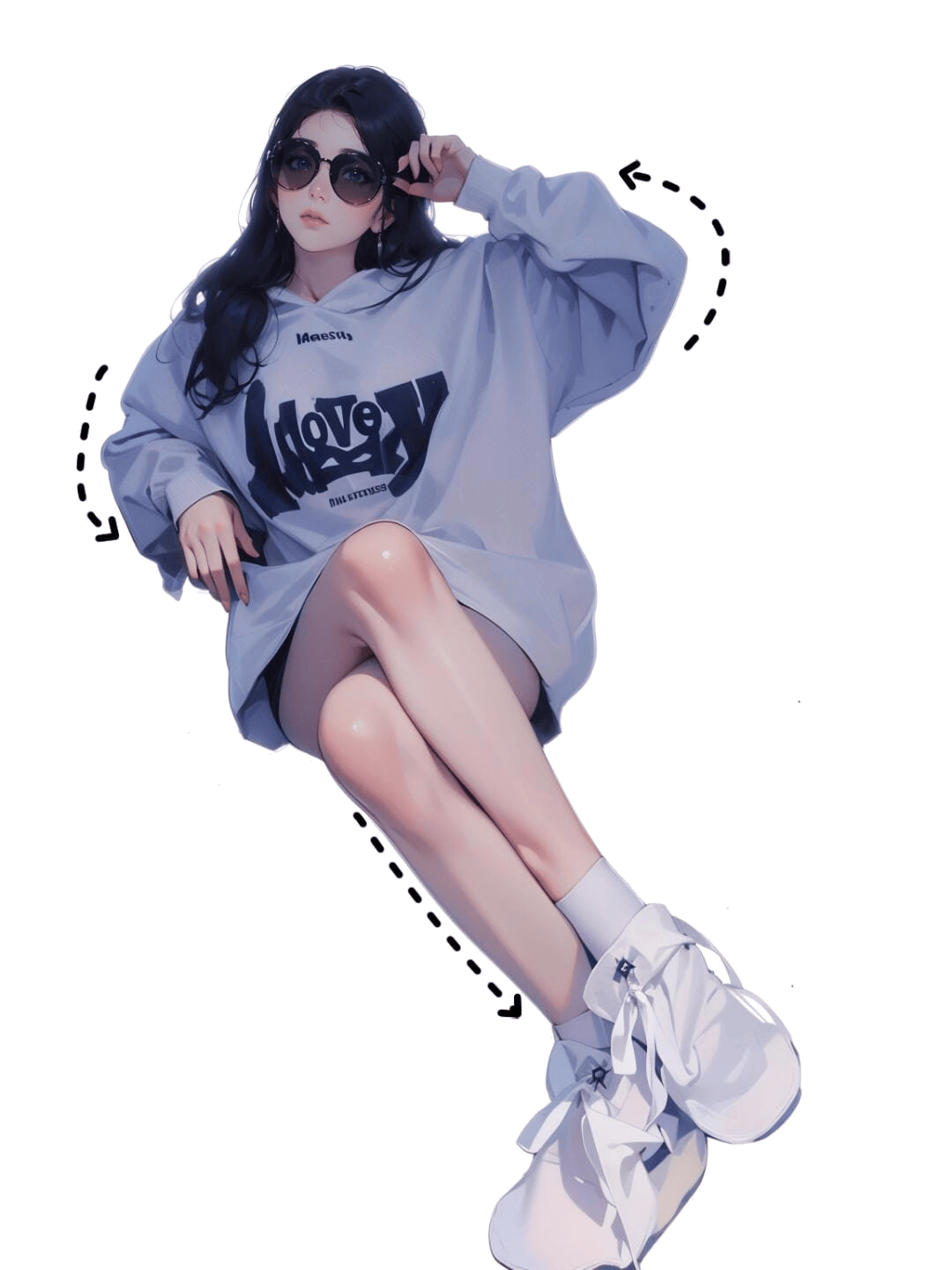 休闲坐姿摆拍