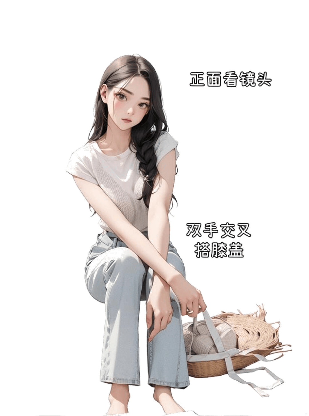 休闲坐姿看镜头