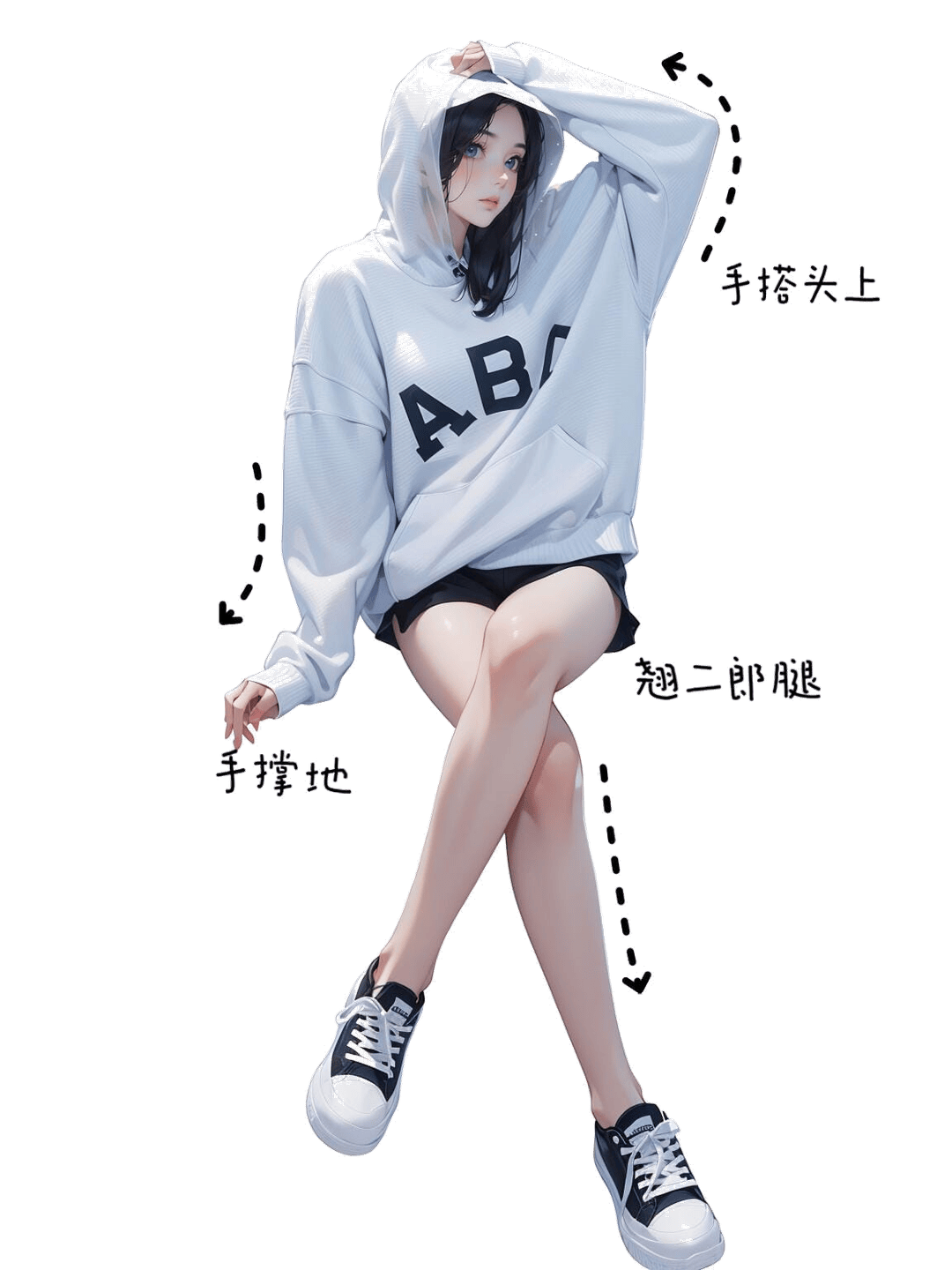 休闲坐姿翘二郎腿