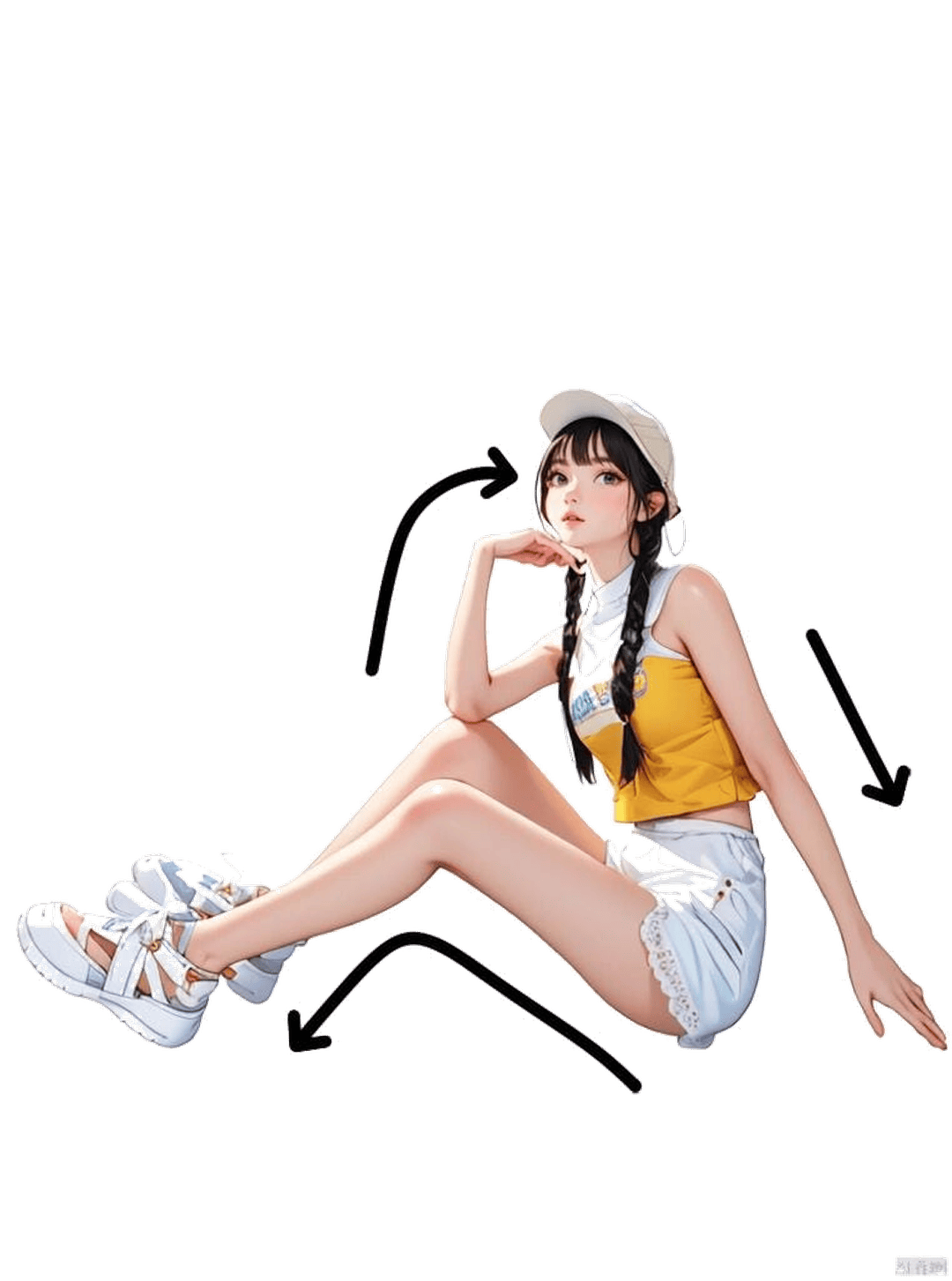 休闲托腮坐姿