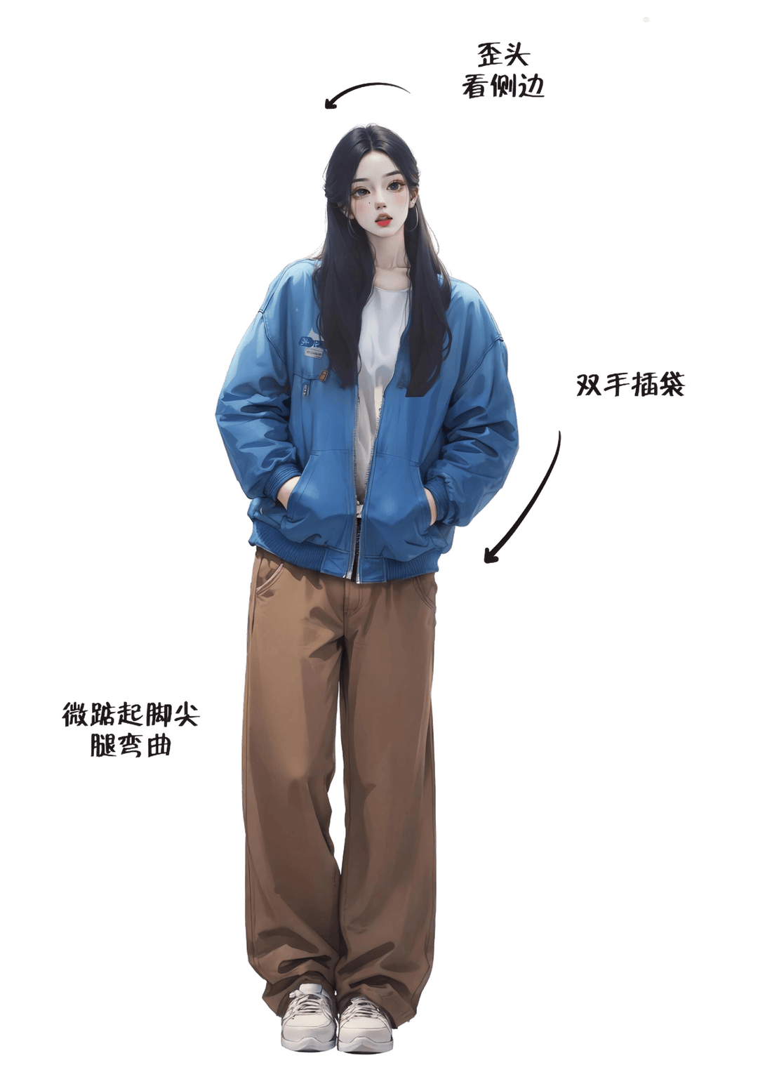 休闲插袋站姿
