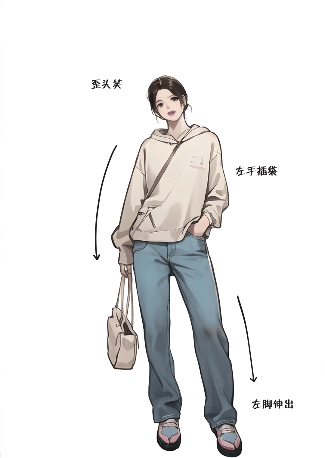 休闲插袋站姿