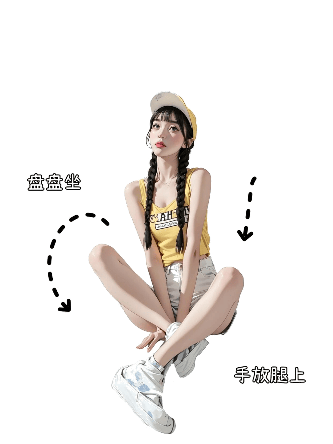 休闲盘腿坐姿
