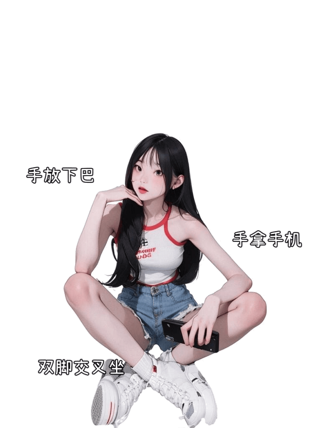 休闲盘腿坐姿