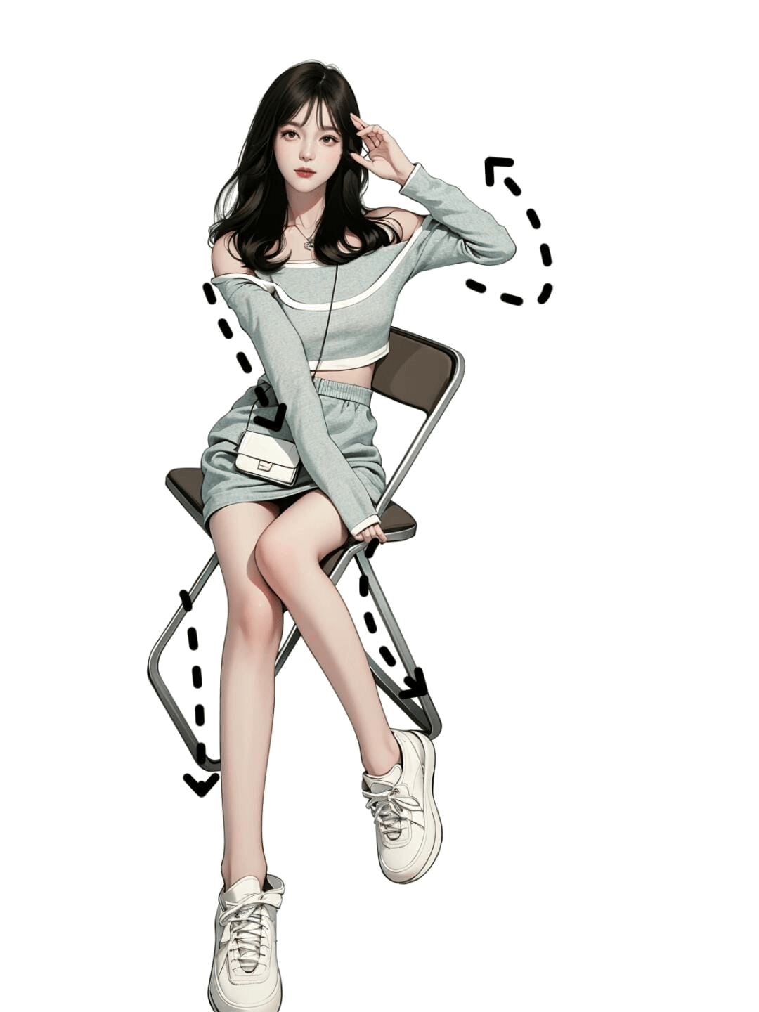 休闲翘腿坐姿