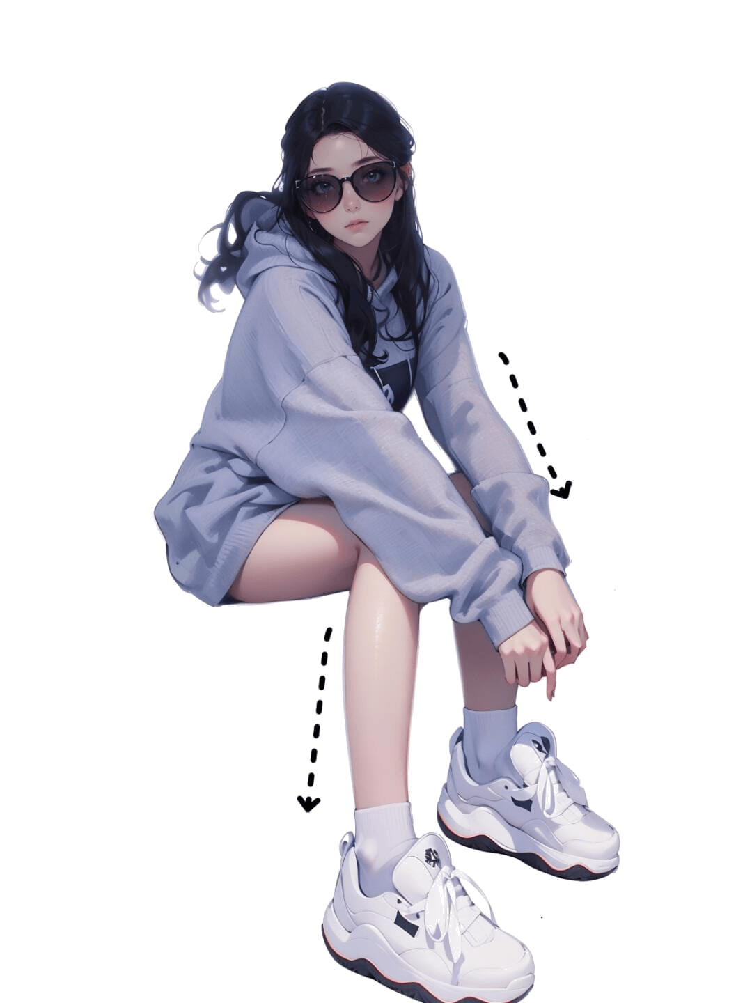 休闲蹲坐姿态