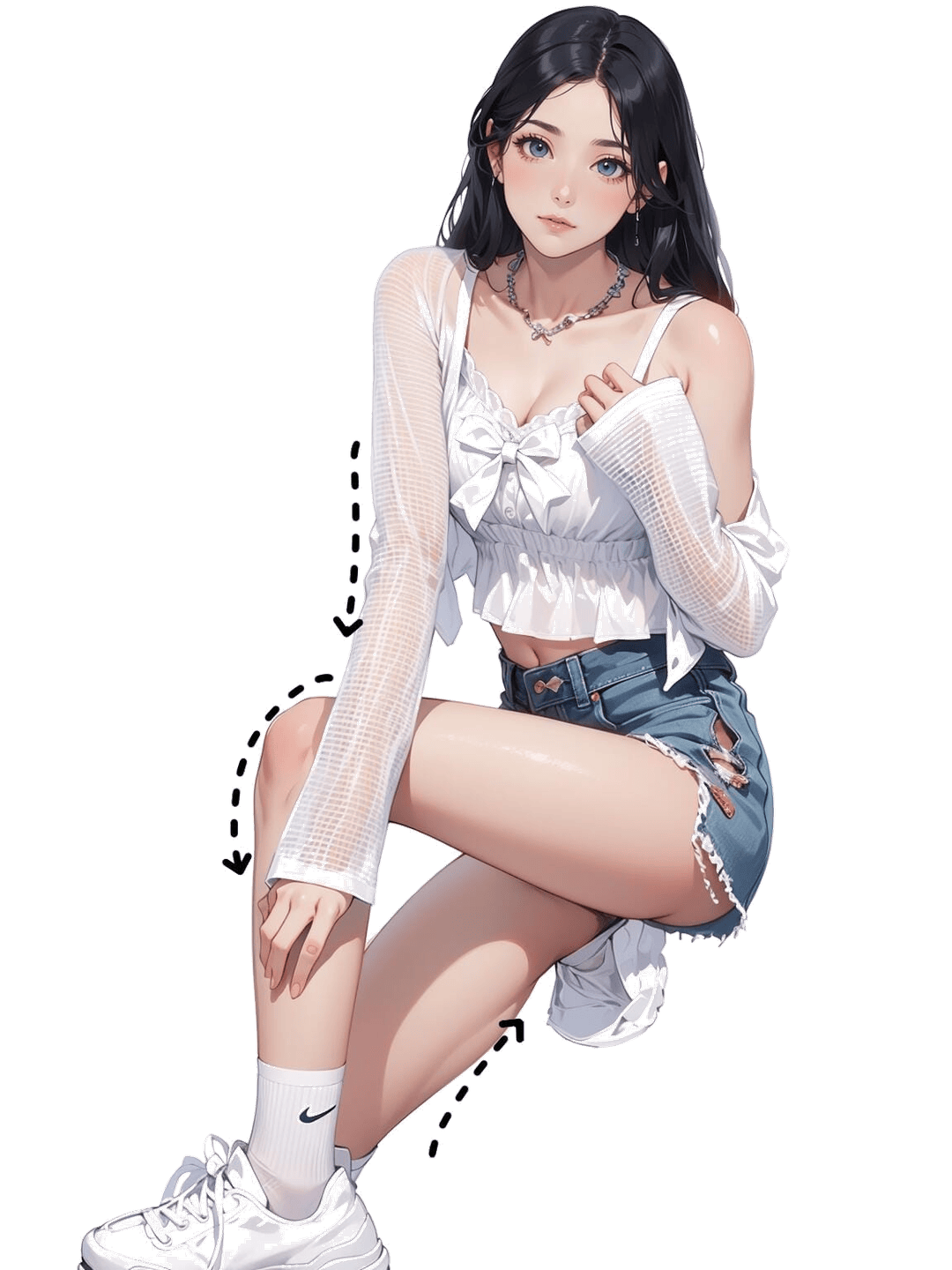 休闲蹲坐姿态