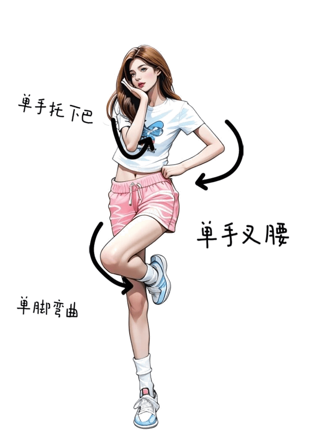 优雅托腮站姿