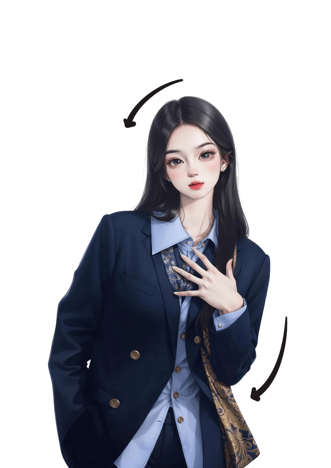 优雅抚胸姿态