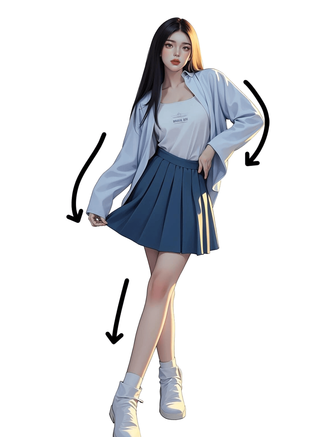 优雅撩裙站姿