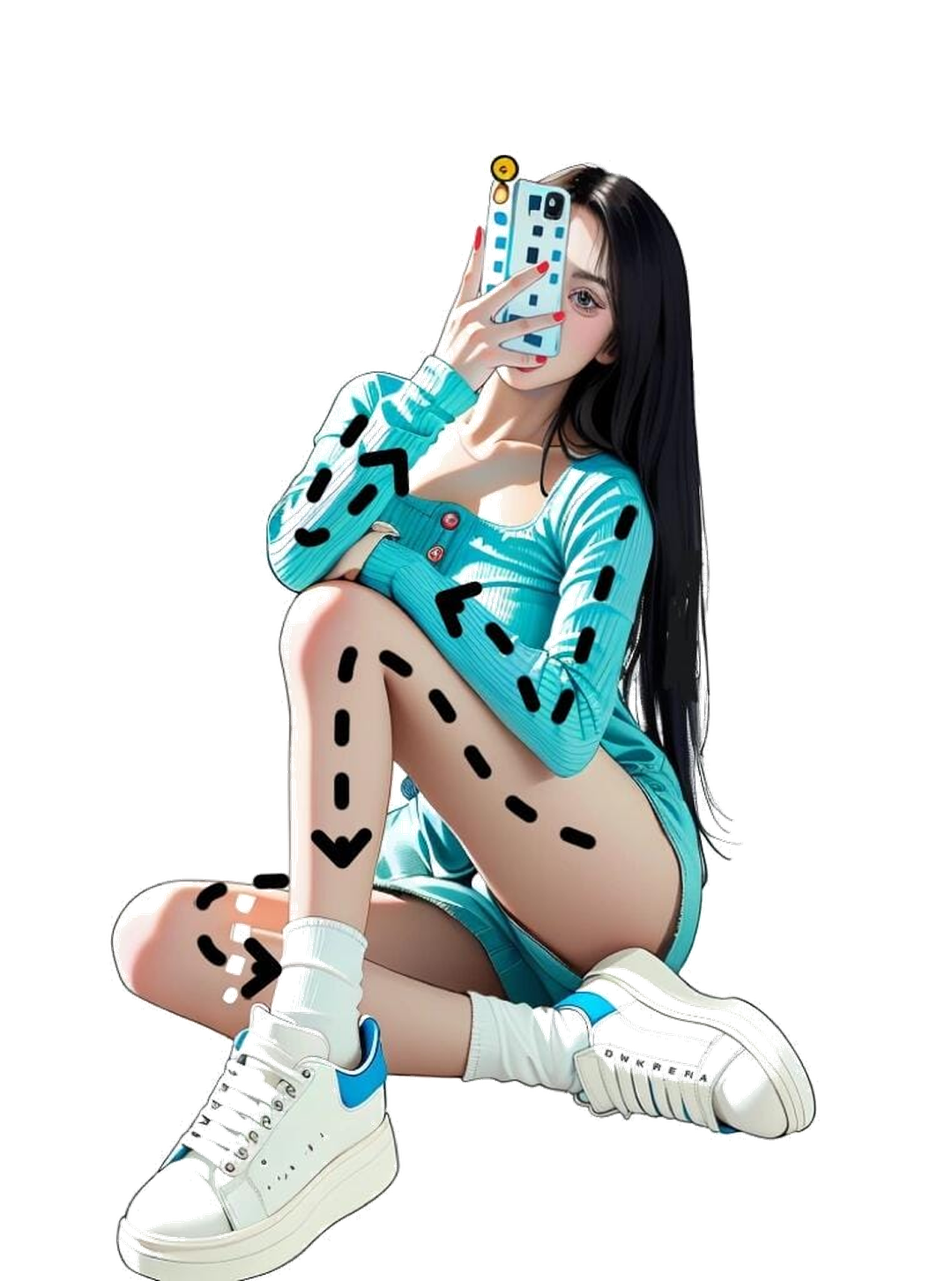 优雅盘腿坐姿