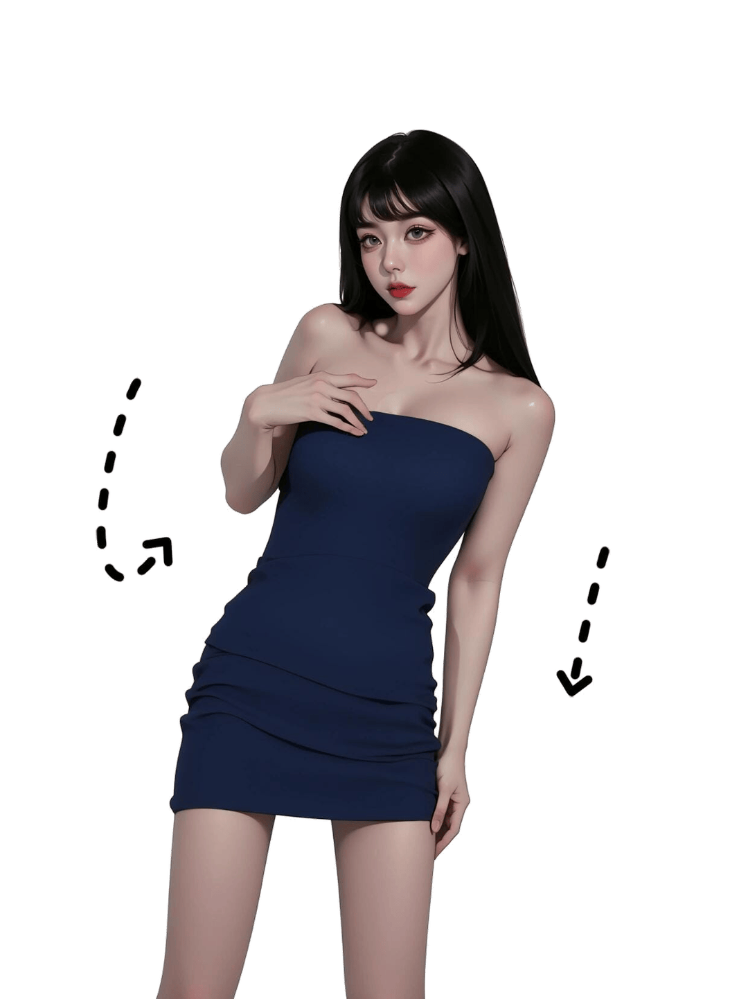 优雅站姿侧身回眸