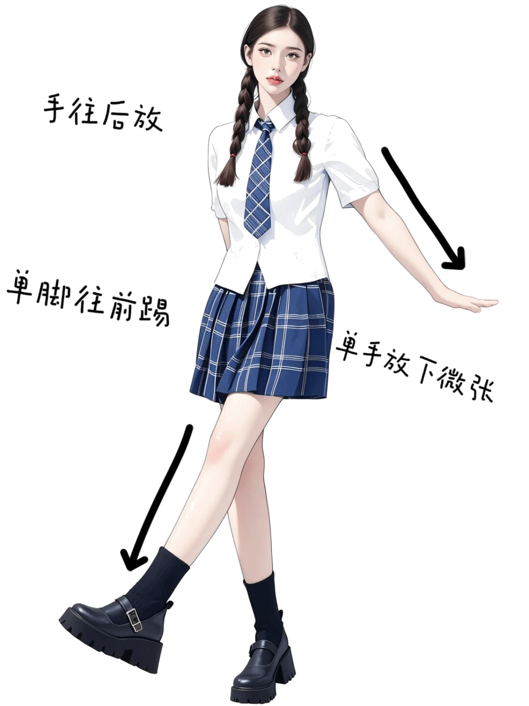 优雅踢腿前行