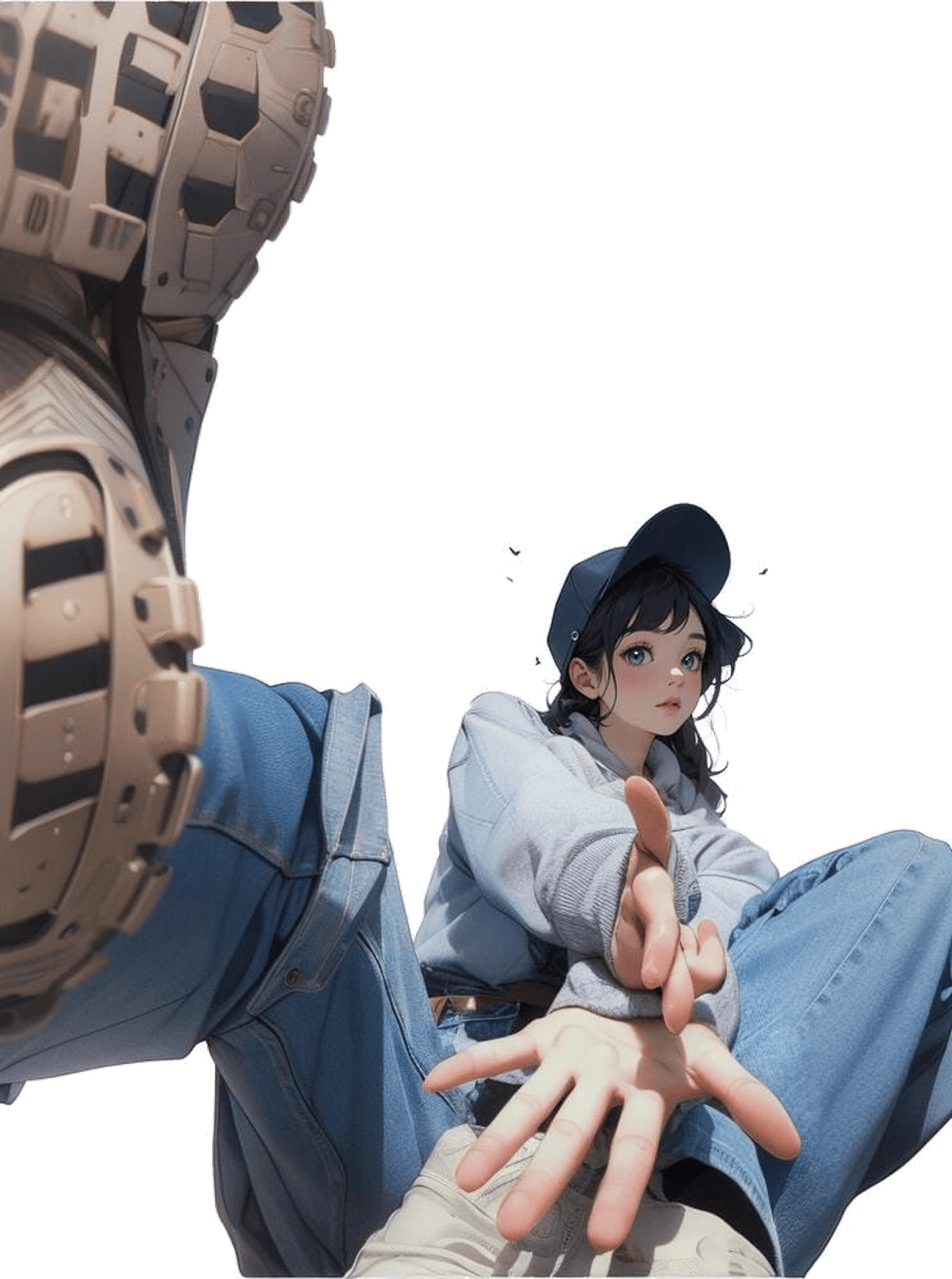 伸手触碰姿态