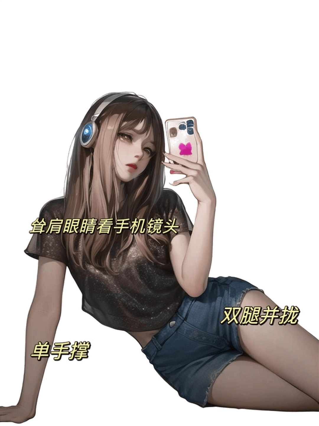 侧卧单手自拍