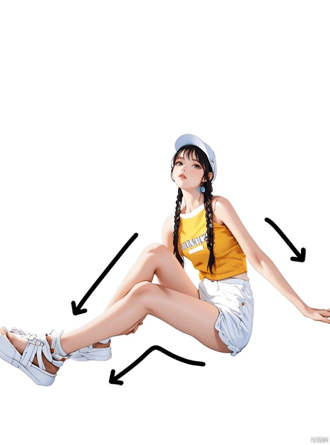 侧坐伸展姿态
