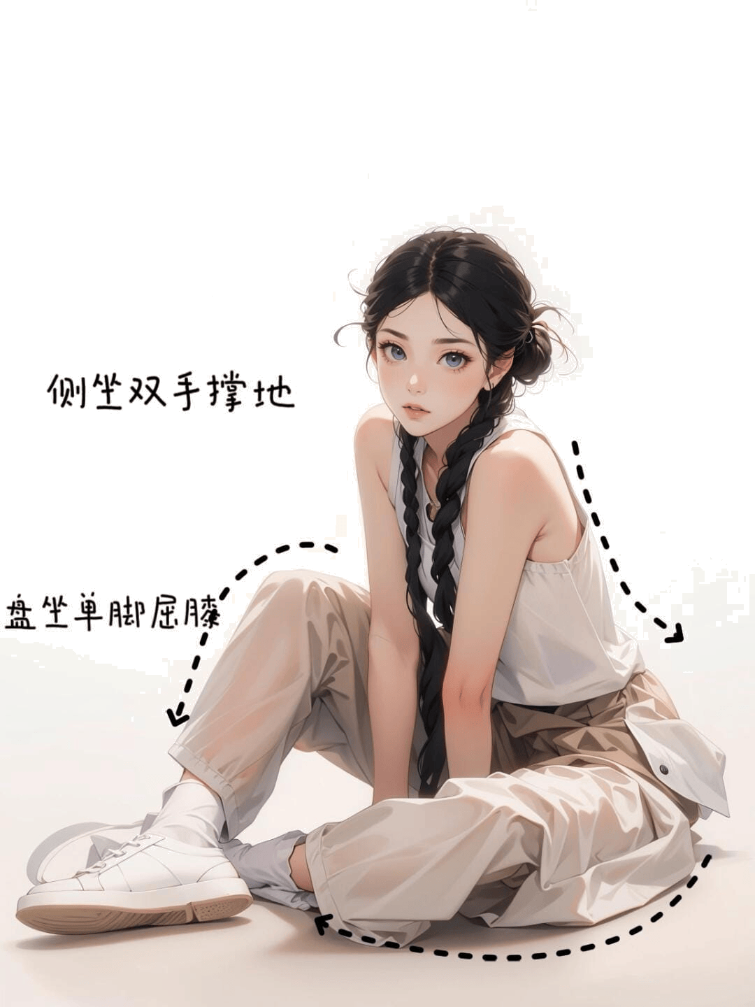 侧坐单手撑地