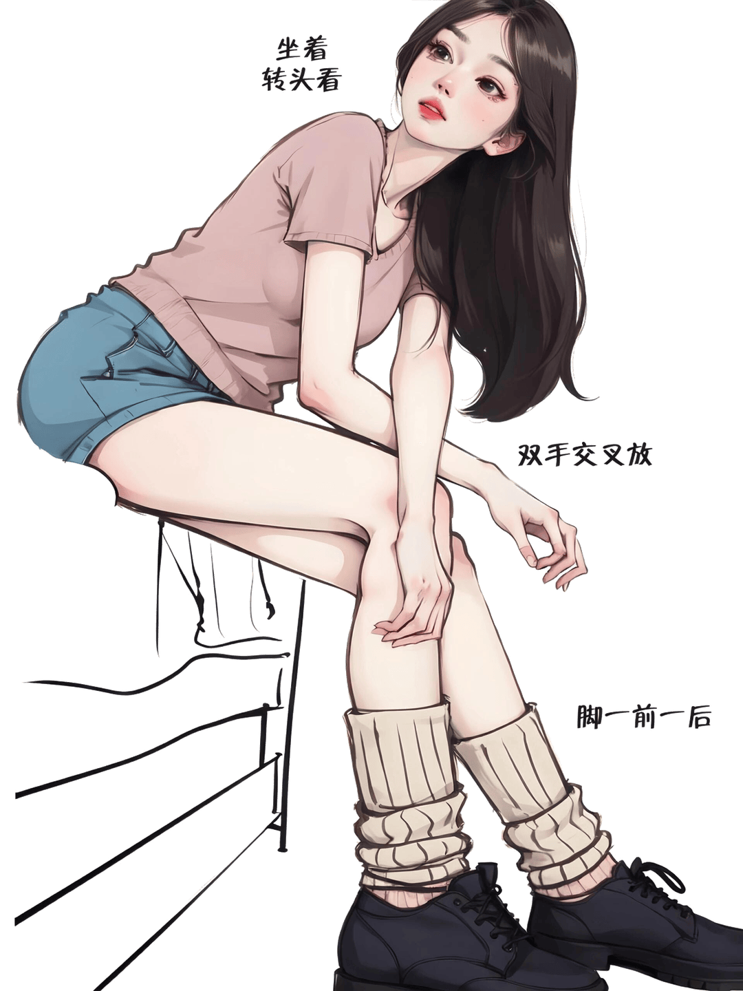 侧坐回头姿态