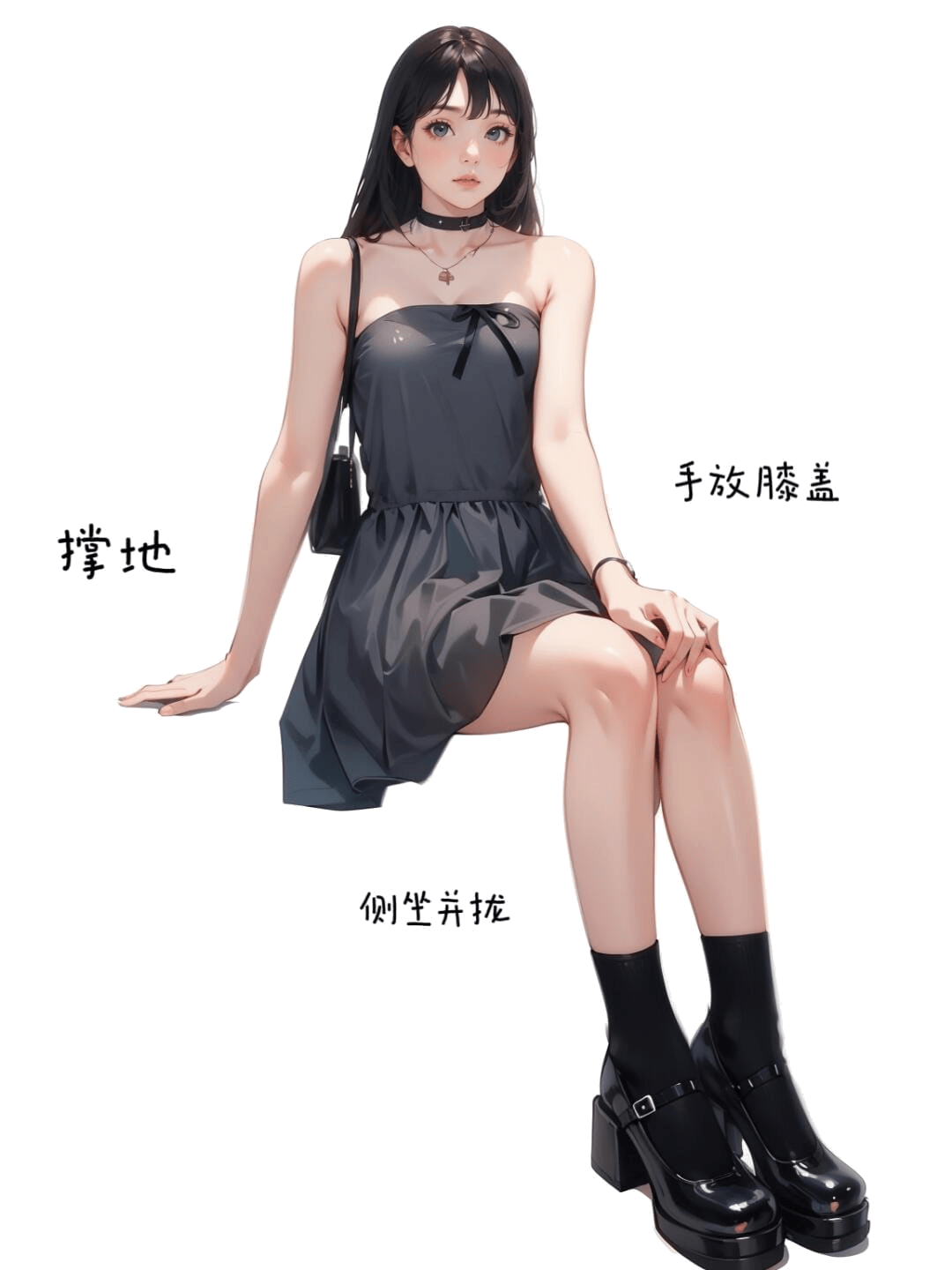 侧坐并拢撑地