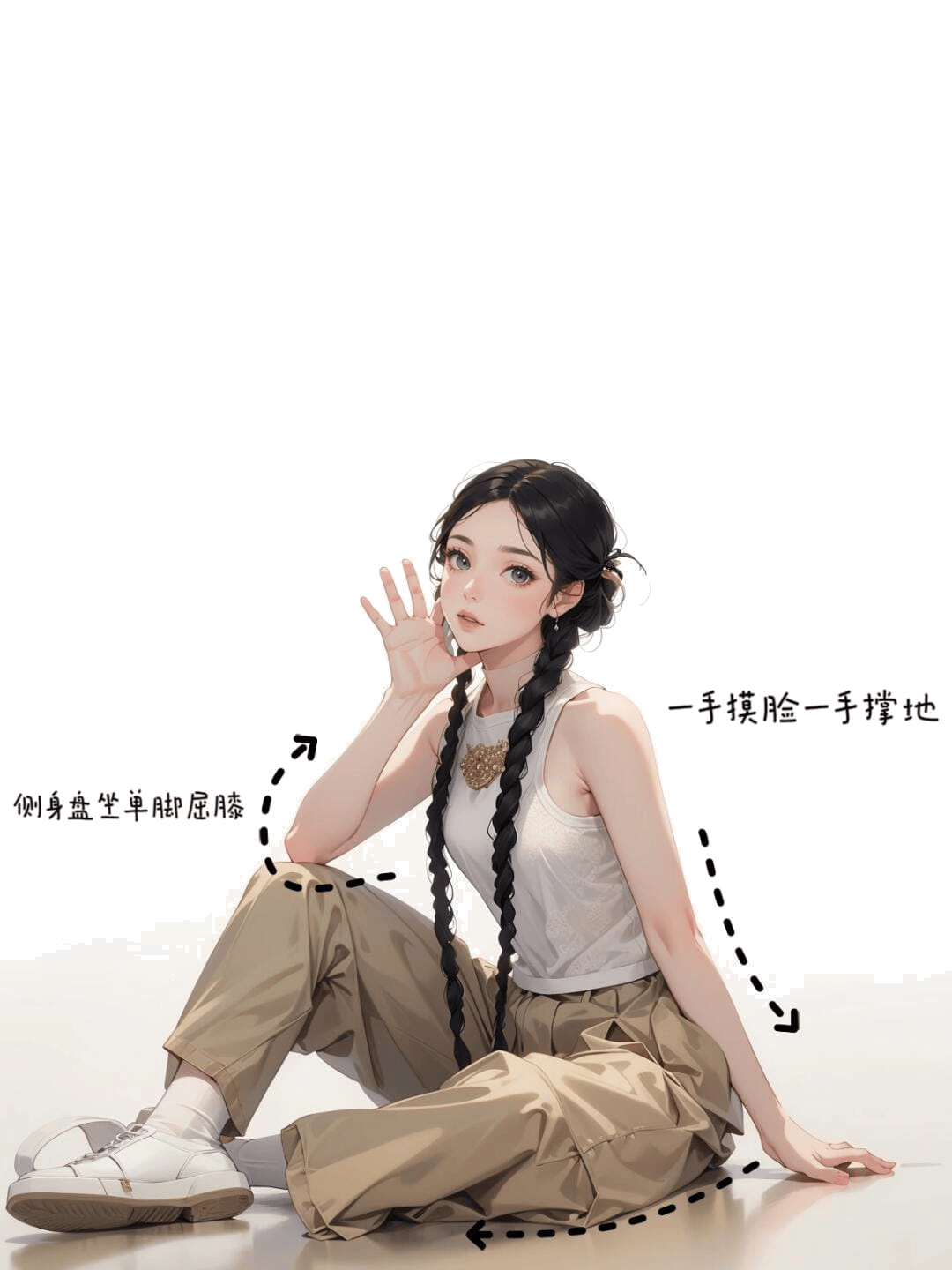 侧坐挥手互动