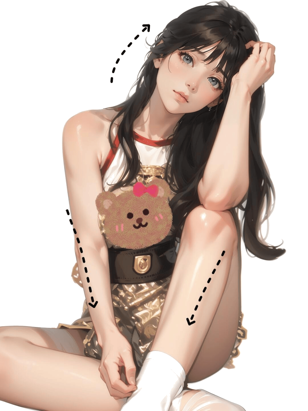 侧坐撩发姿态