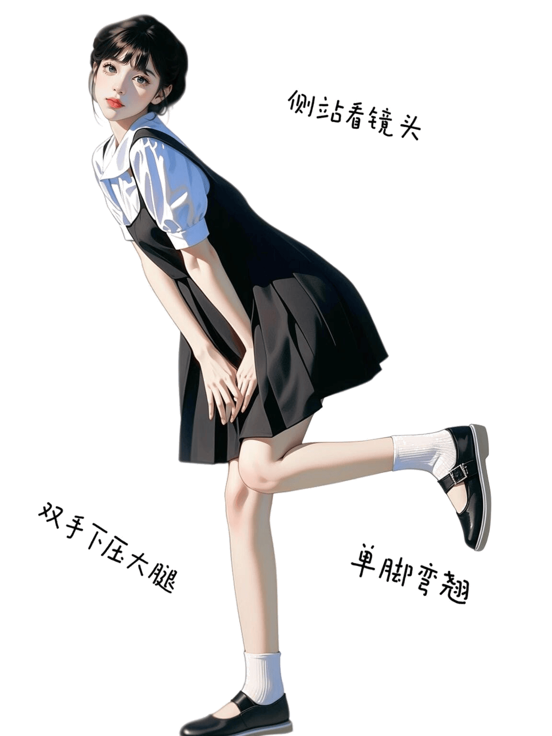 侧身下压翘腿