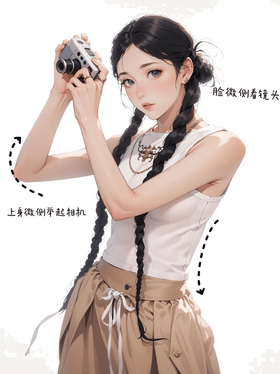 侧身举机拍摄