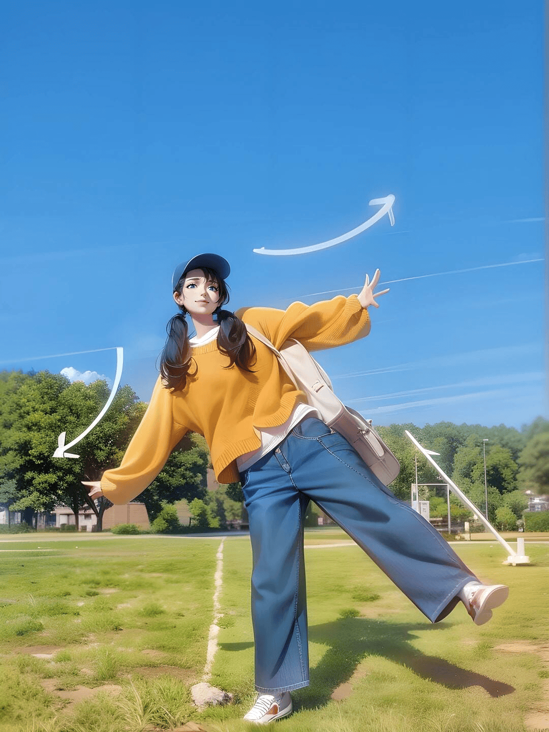侧身伸展比耶