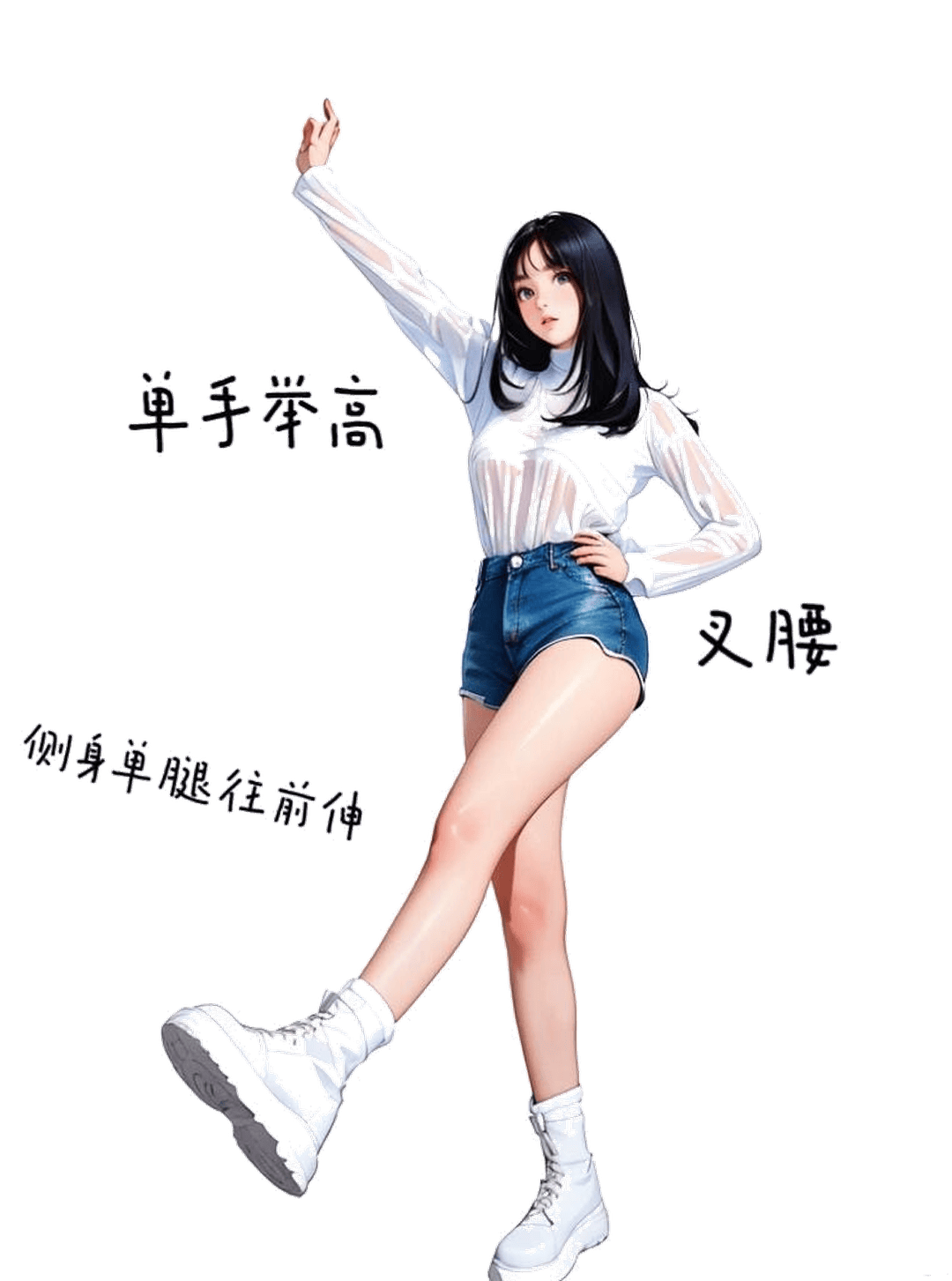 侧身单腿前伸